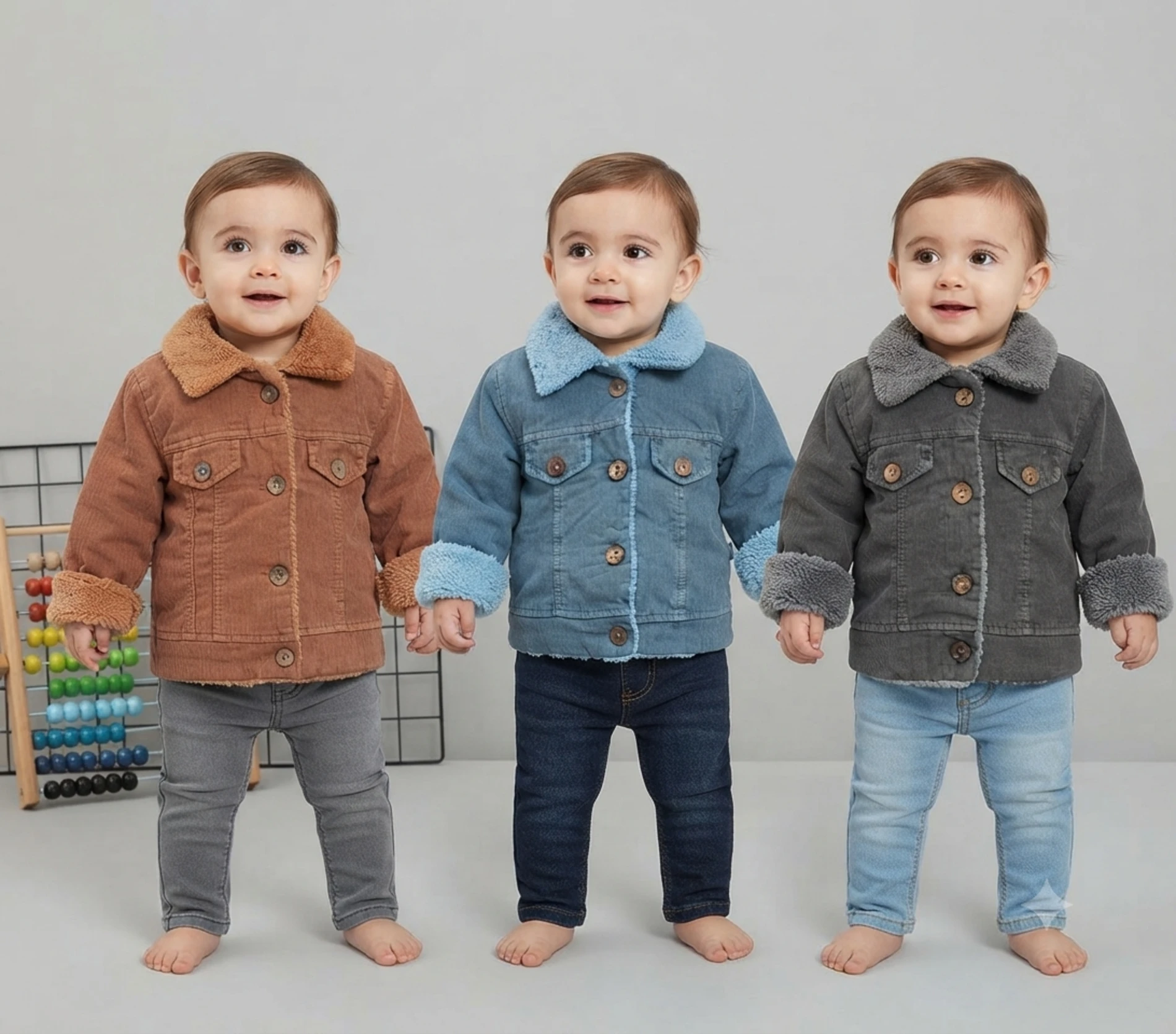 Erkek Bebek Mont İçi Pelüş 3,6 - 9 - 12 Ay