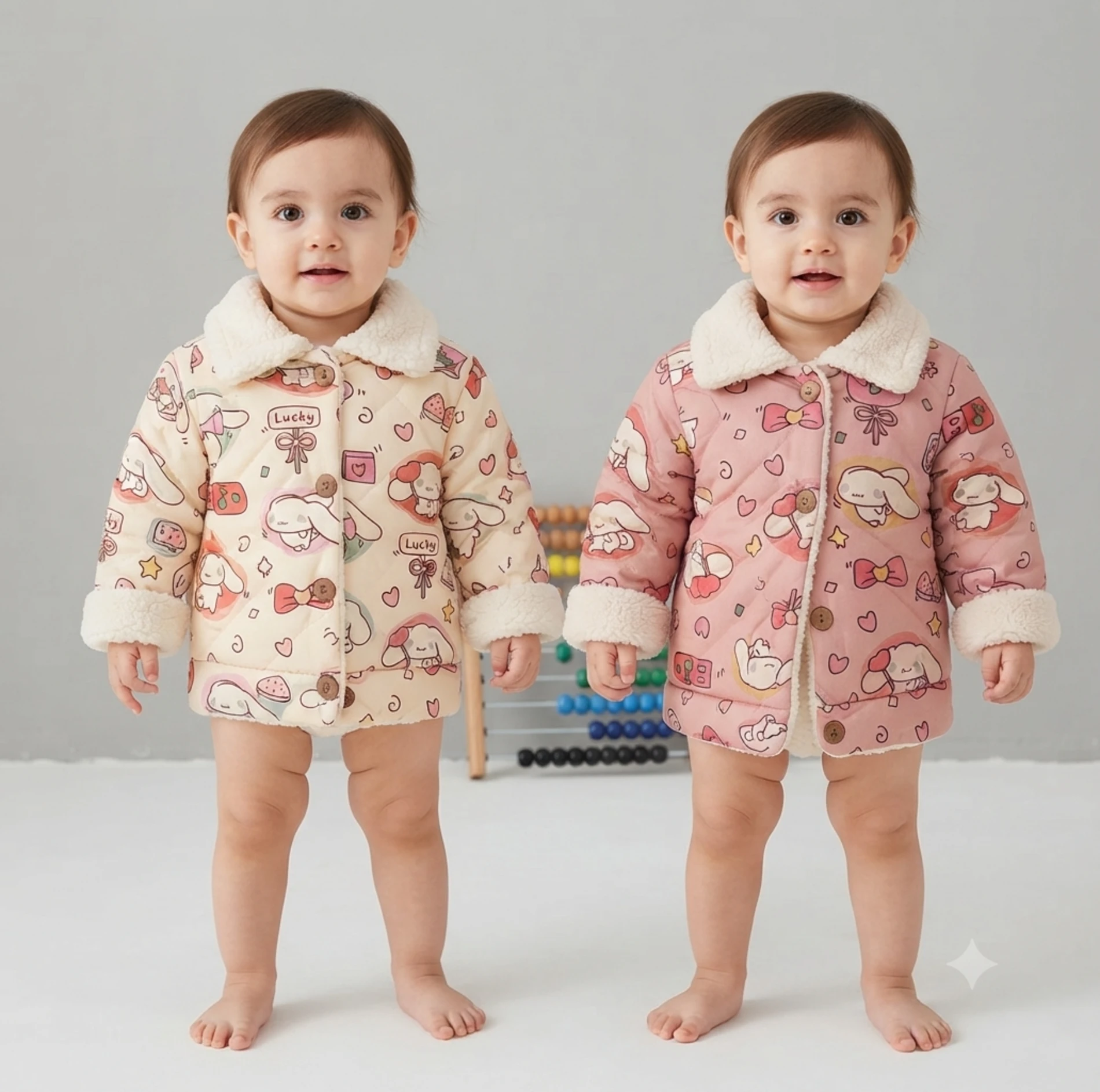 Kız Bebek Mont İçi Pelüş 3,6 - 9 - 12 Ay