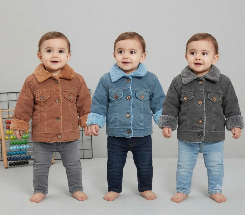 Erkek Bebek Mont İçi Pelüş 3,6 - 9 - 12 Ay