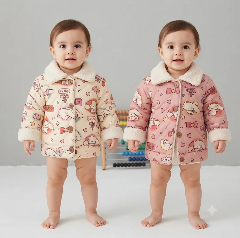 Kız Bebek Mont İçi Pelüş 3,6 - 9 - 12 Ay